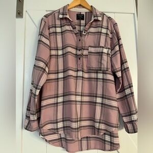 Abercrombie & Fitch Pink and Black flannel Plaid Shirt